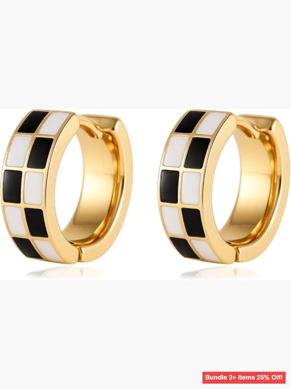 Small Hoop Cartilage Earrings, Hypoallergenic Gold Silver Tone Enamel